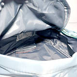 Рюкзак дитячий текстильний для дівчинки блакитний із брошами, фото 5