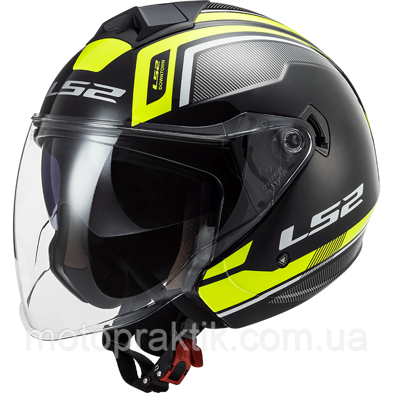 LS2 OF573 Twister 2 Flix Black H-V Yellow, XS Мотошолом лицевик з окулярами