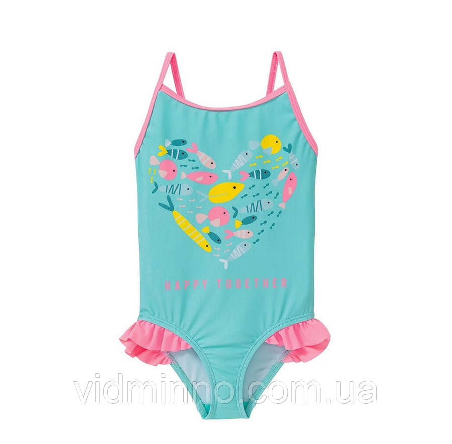 Суцільний закритий купальник Lupilu на дівчинку р.86-92, 12-24 місяці, фото 1