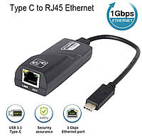 Сетевая карта Type C - Lan RJ45 10/100/1000Mbps черная