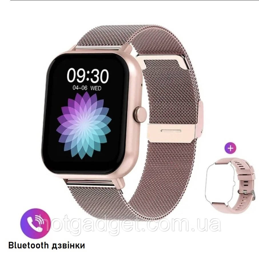 Смарт-годинник жіночий Lige ZL54C Pink (тонометр, пульсоксиметр, дзвінки) 2 ремінці