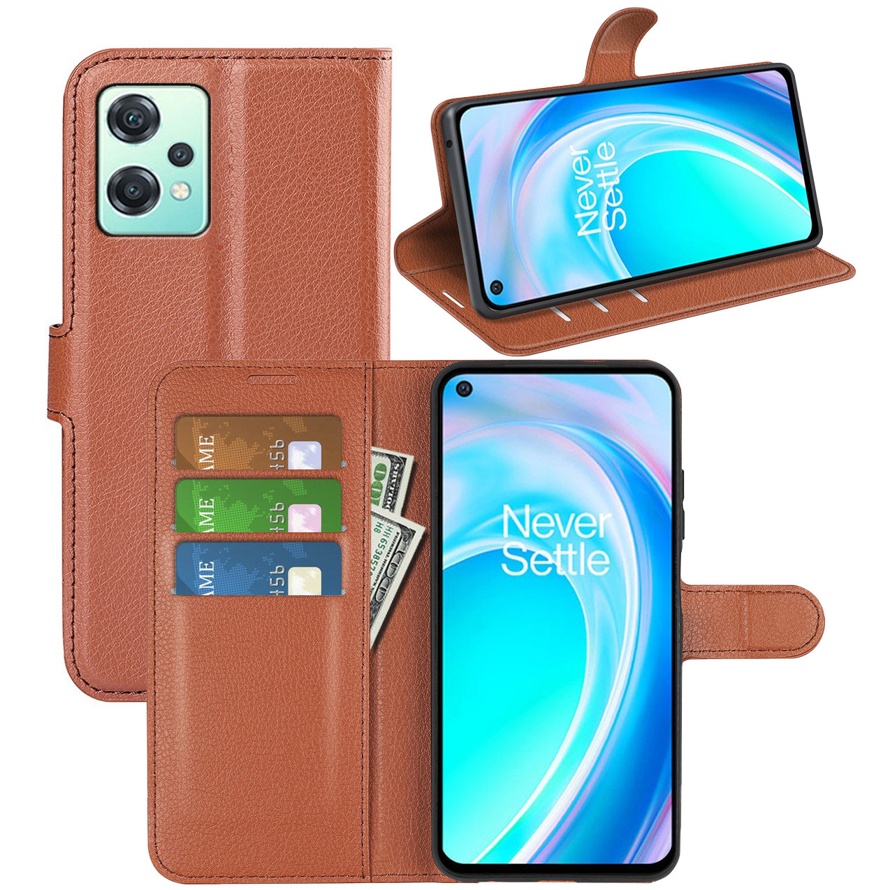Чохол-книжка Litchie Wallet для OnePlus Nord CE 2 Lite 5G Brown, фото 1