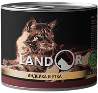 Landor Turkey And Duck For Cats влажный корм для взрослых котов 0.2 кг