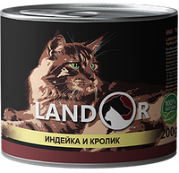 Landor Turkey And Rabbit For Cats влажный корм для взрослых котов 0.2 кг
