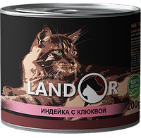 Landor Turkey With Cranberries For Cats влажный корм для взрослых стерилизованных кошек 0.2 кг
