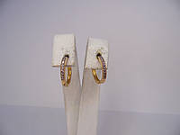 Золотые женские серьги кольца (конго), вес 1,96 грамм. Диаметр 1,5см