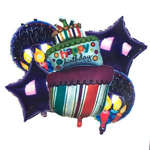 990424 Кульки фольговані набір 5 шт торт