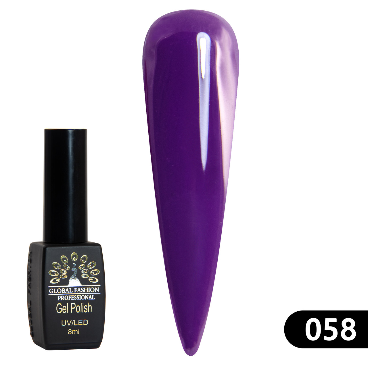 Гель-лак Global Fashion BLACK ELITE 058, 8 мл