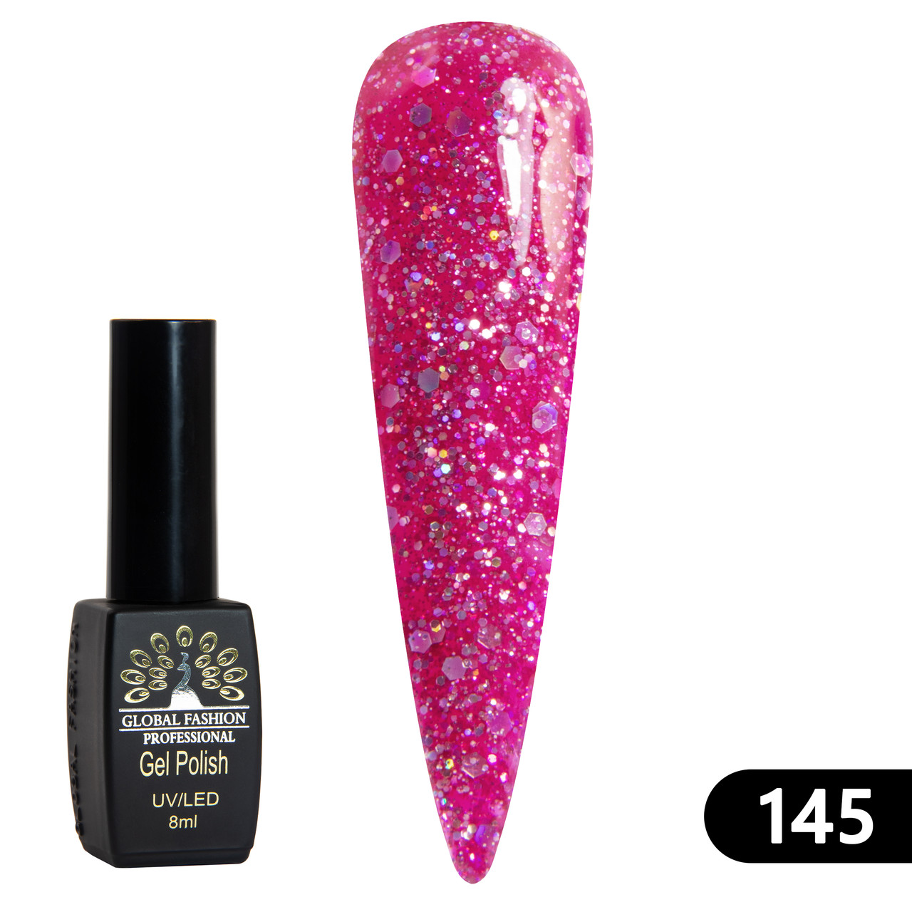 Гель-лак Global Fashion BLACK ELITE 145, 8 мл