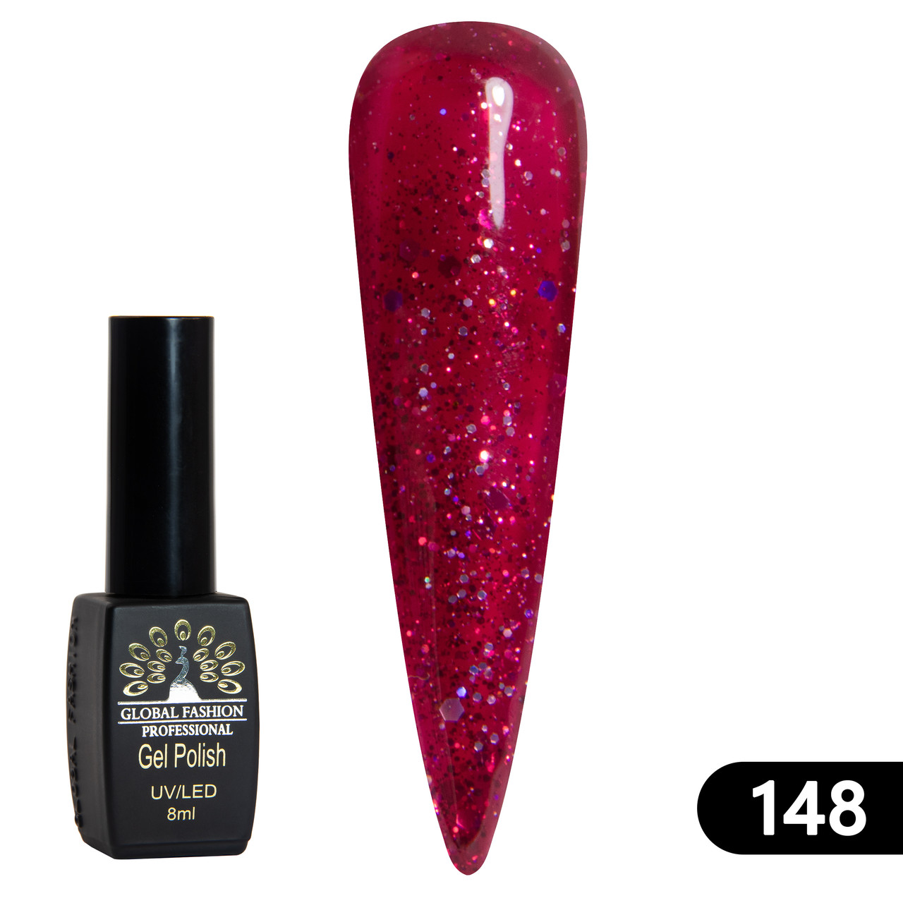 Гель-лак Global Fashion BLACK ELITE 148, 8 мл