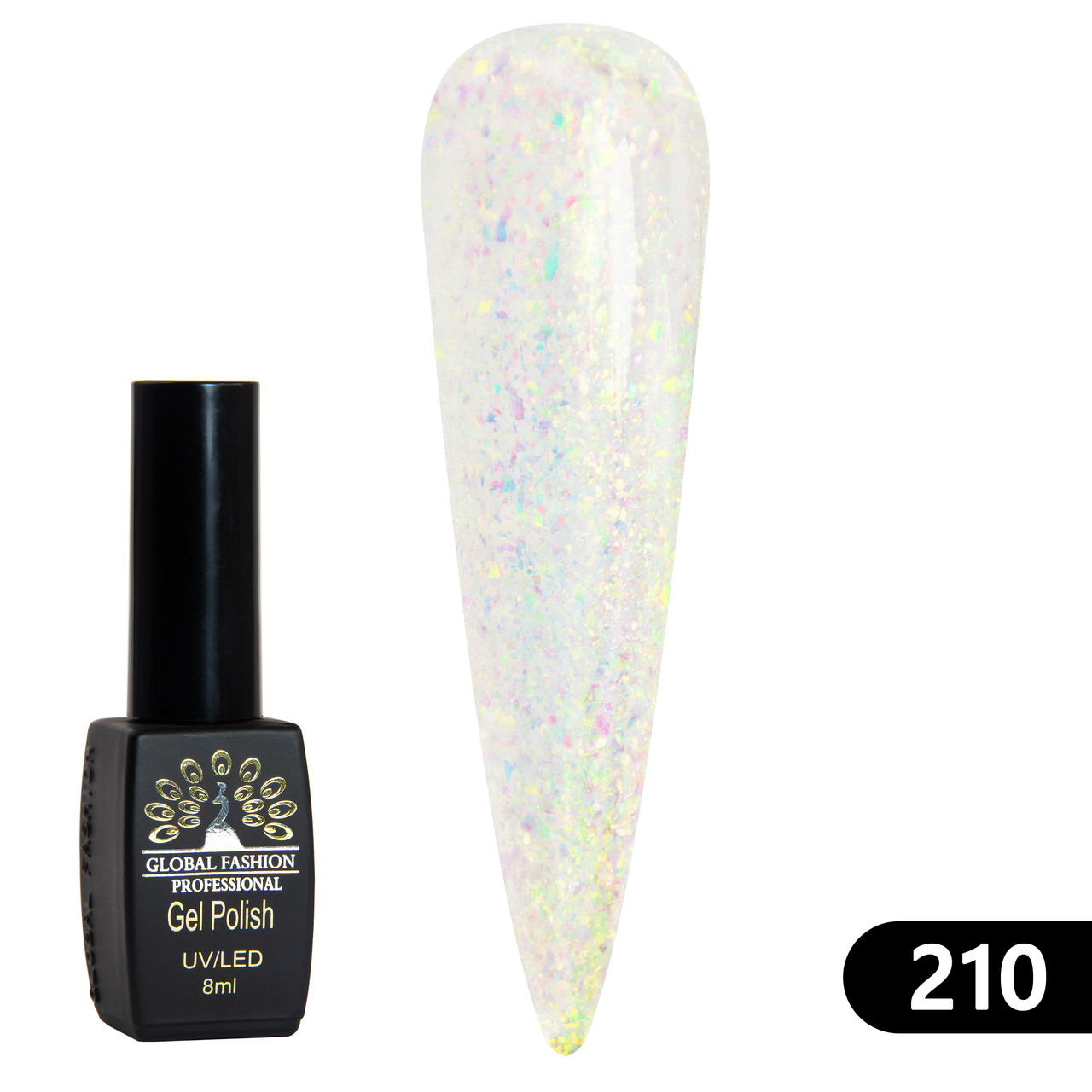 Гель-лак Global Fashion BLACK ELITE 210, 8 мл