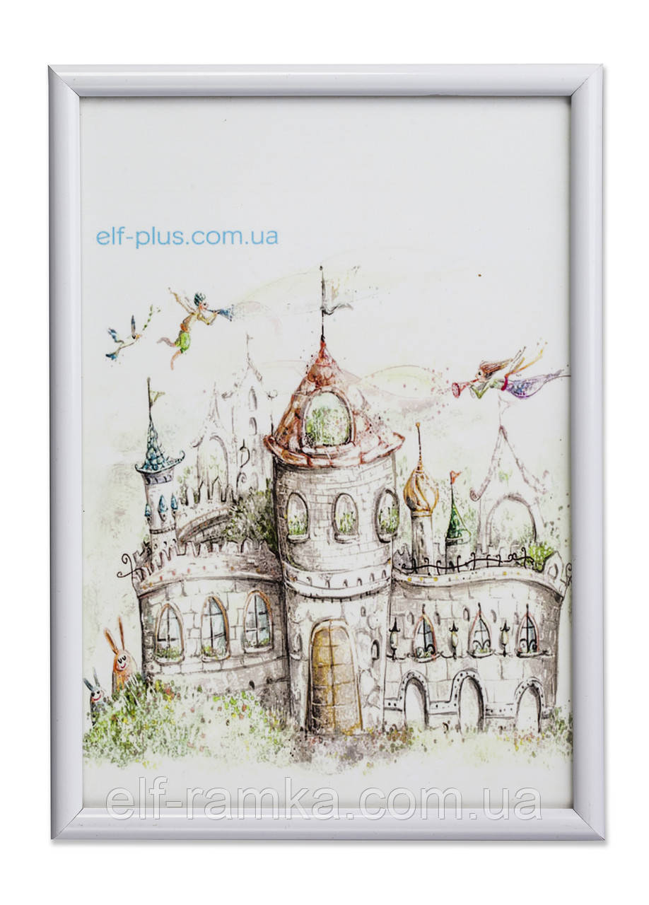 Рамка 13x18 з пластику - Біла - з склом