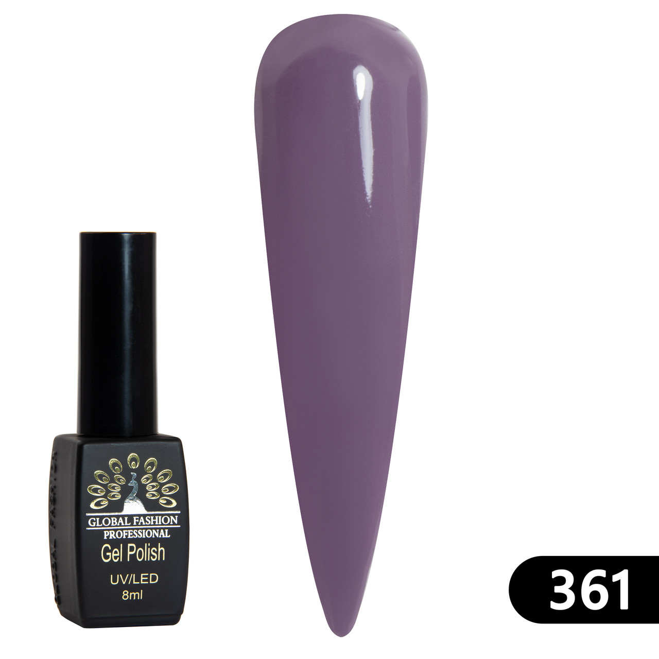 Гель-лак Global Fashion BLACK ELITE 361, 8 мл