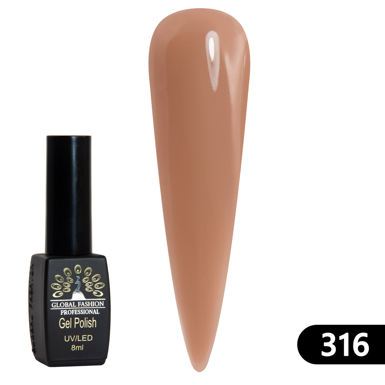 Гель-лак Global Fashion BLACK ELITE 316, 8 мл
