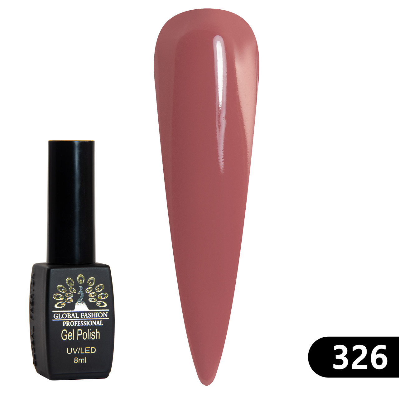 Гель-лак Global Fashion BLACK ELITE 326, 8 мл