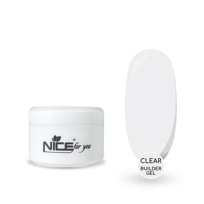 Гель для нарощування Nice for you Builder gel Clear Прозорий 15 г