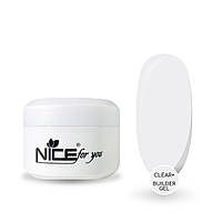 Гель для наращивания Builder gel Nice for you Clear + Прозрачный 50 г