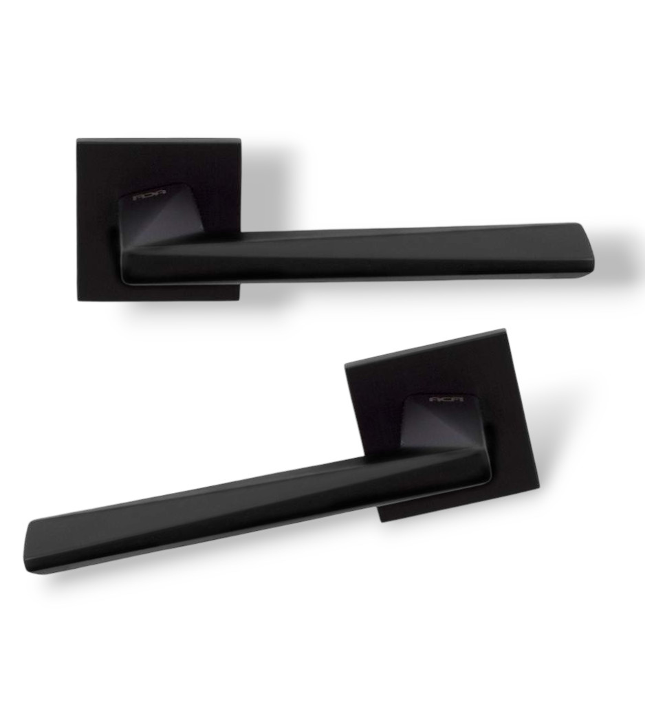 Ручки на двері міжкімнатні та вхідні RDA Novelty чорний матовий, фото 1