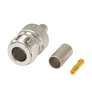 Роз'єм N type Female (мама, гніздо) обтискний на кабель RG-59 РК-75-3 SYV-50-4 LMR-240 KSR-240 конектор N типу