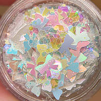 Декор для нігтів гліттер Mix Бантики