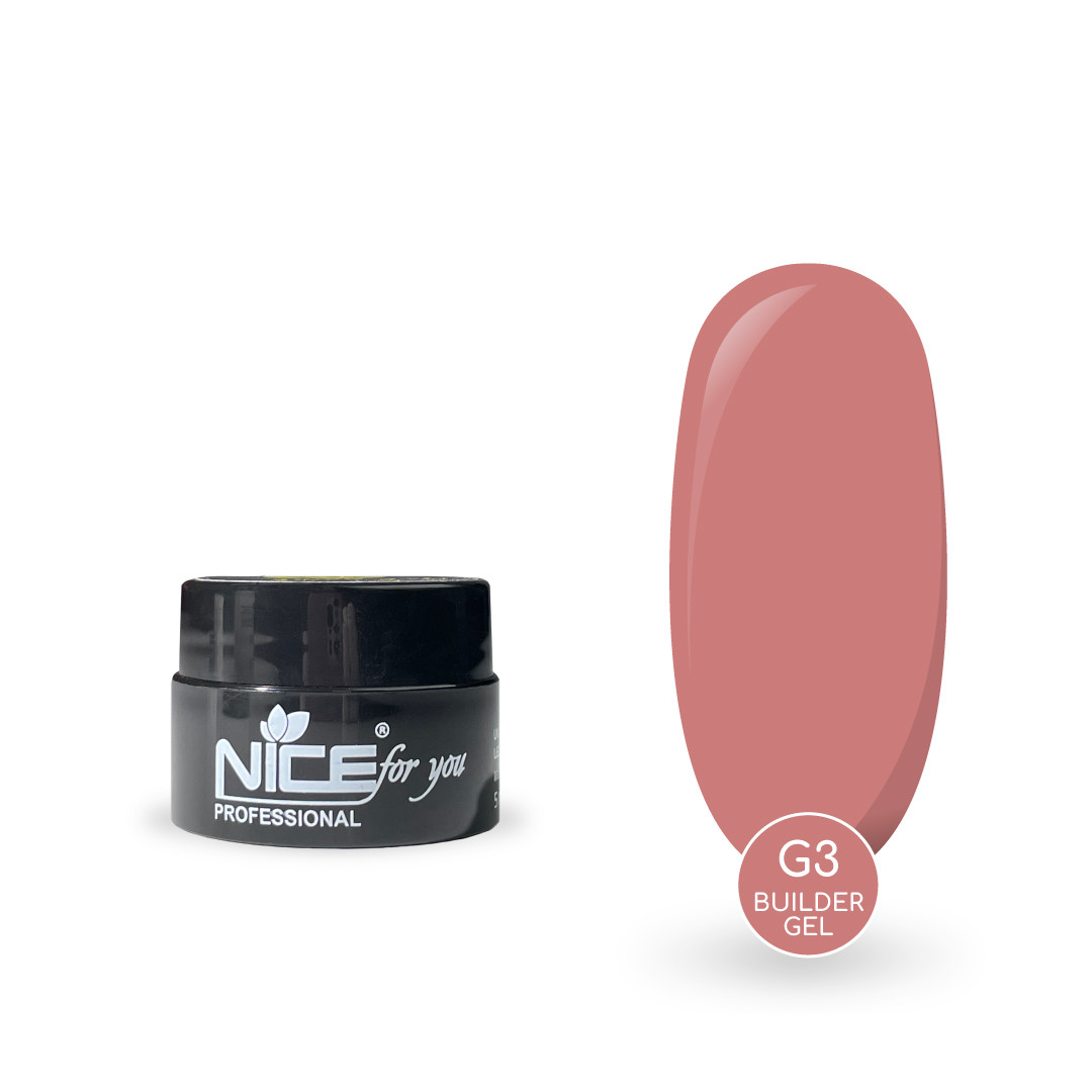 Гель для нарощування Nice for you Builder gel G-3 Rose Cloud Теплий нюд 5 г