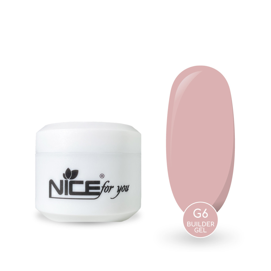 Гель для нарощування Nice for you Builder gel G-6 Natural Pink Рожевий нюд 30 г, фото 1