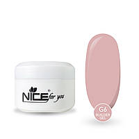 Гель для нарощування Builder gel Nice for you G-6 Natural Pink Натуральний рожевий 50 г