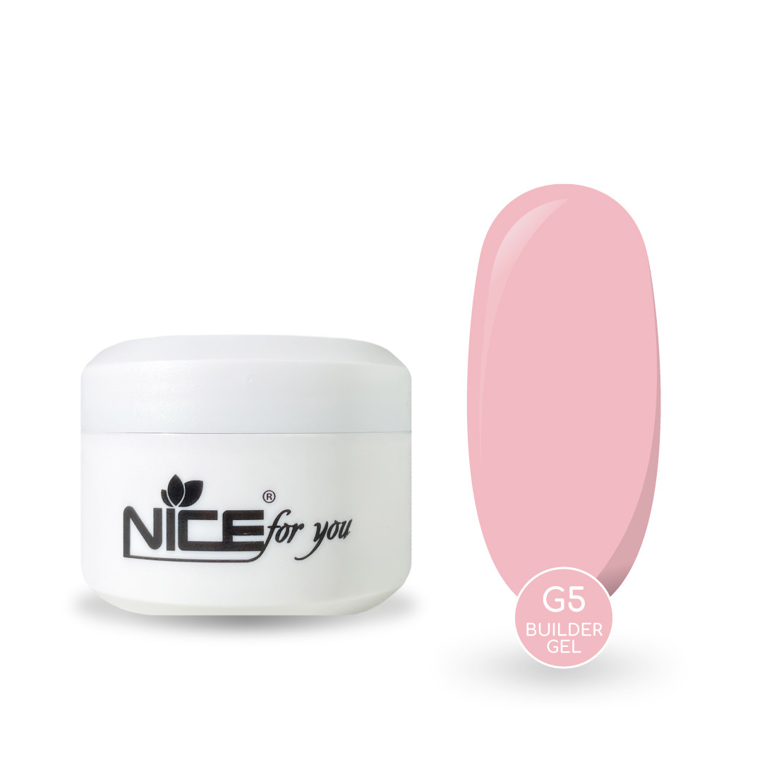Гель для нарощування Nice for you Builder gel G-5 Ice pink Холодний рожевий 50 г