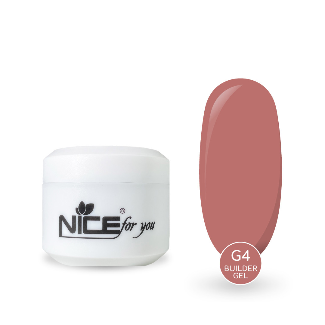 Гель для нарощування Nice for you Builder gel G-4 Pink Пудровий рожевий 30 г