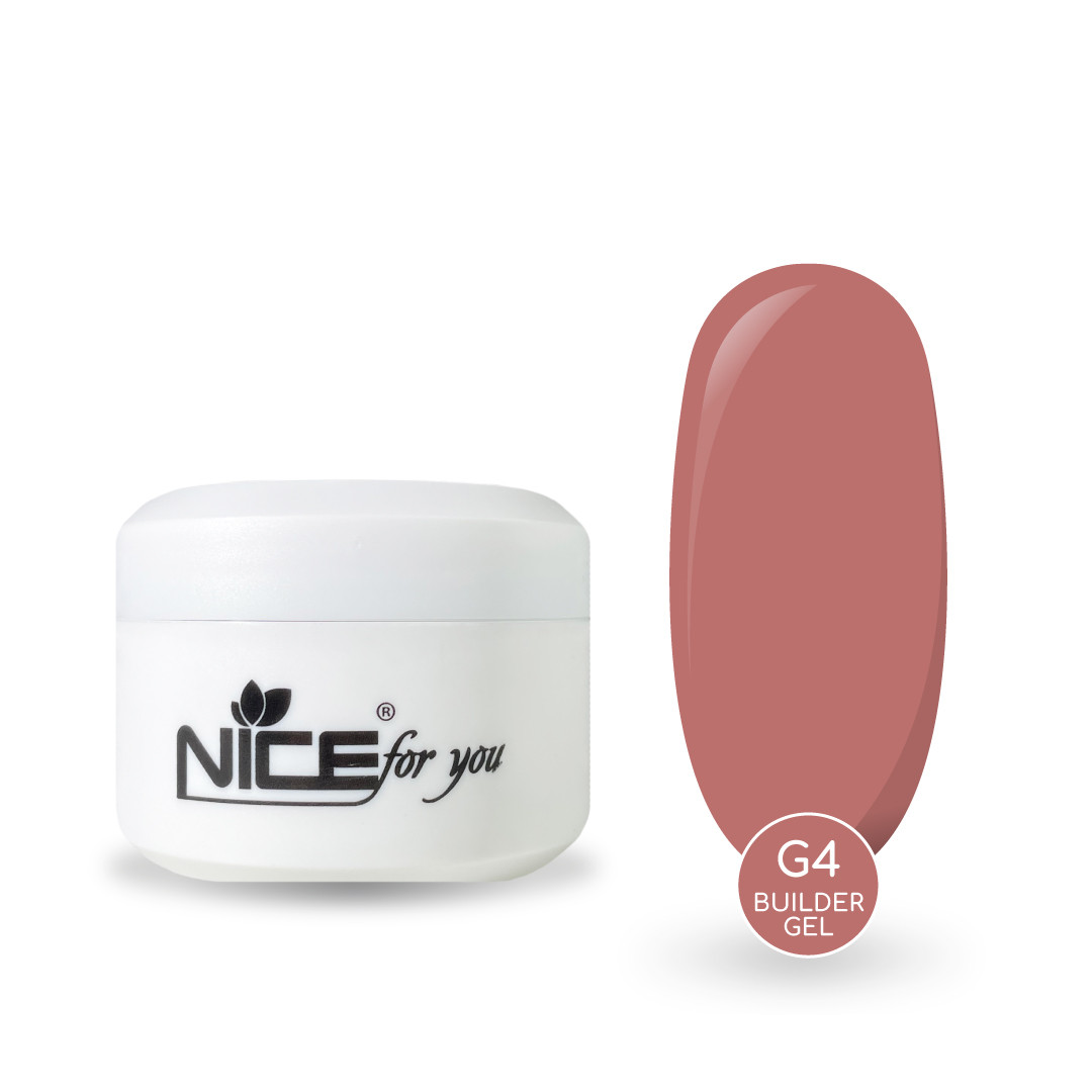 Гель для нарощування Nice for you Builder gel G-4 Pink Пудровий рожевий 50 г