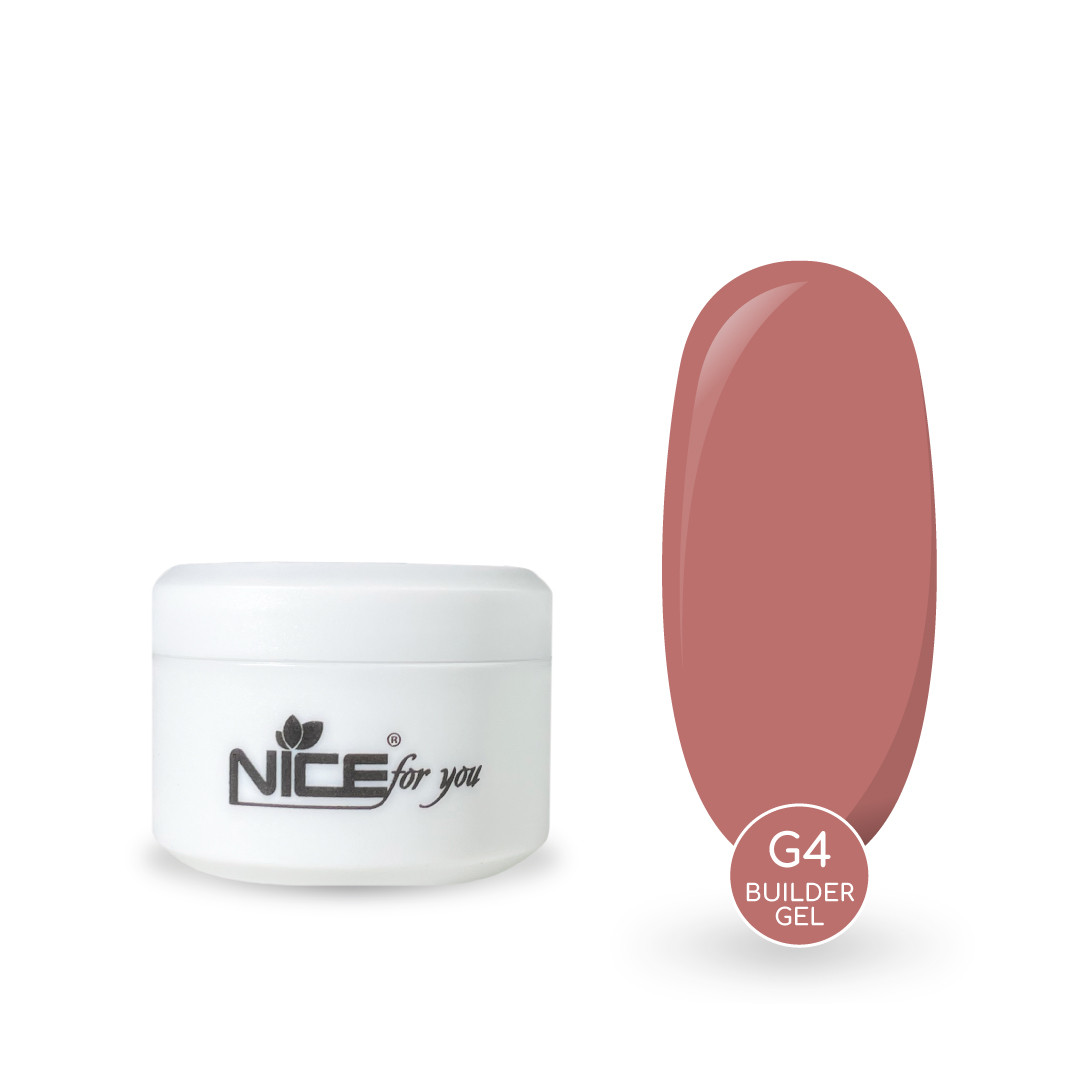 Гель для нарощування Nice for you Builder gel G-4 Pink Темно-рожевий 15 г, фото 1