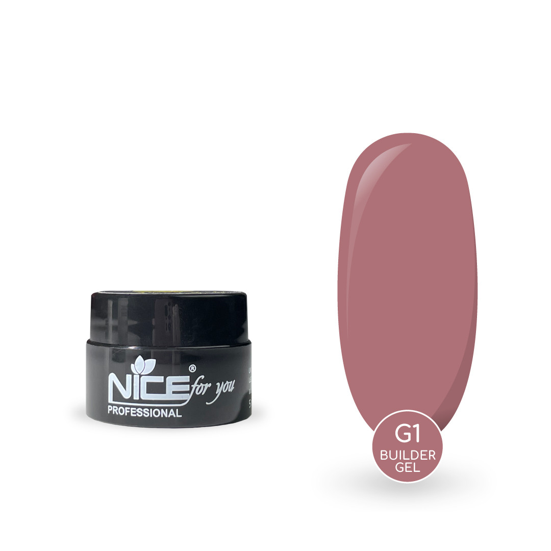 Гель для нарощування Nice for you Builder gel G-1 Dusty rose Попеляста троянда 5 г