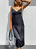 Шовкова жіноча сукня комбінація довжина міді на бретелях регуляторах Smld8466, фото 6