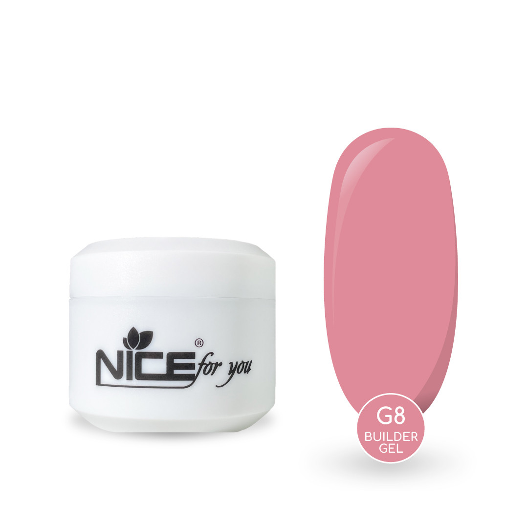 Гель для нарощування Nice for you Builder gel G-8 Lolly pop Кораловий нюд 30 г