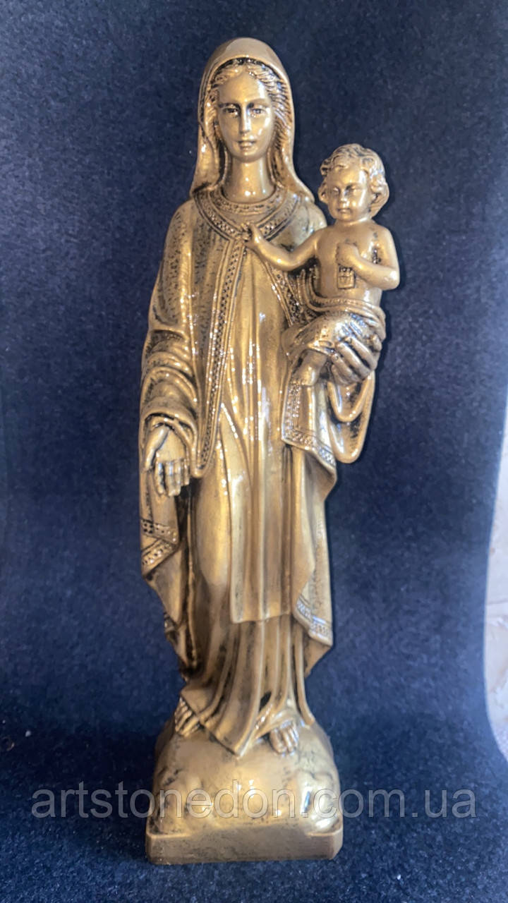 Скульптура Матері Божої з немовлям 56 см полімер, фото 1