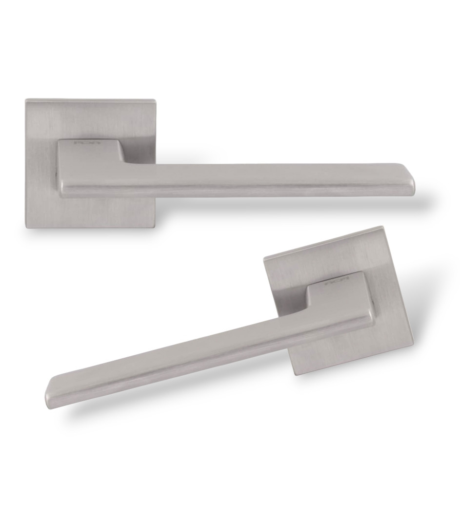 Ручки на двері міжкімнатні та вхідні RDA Rock нікель матовий браш., фото 1