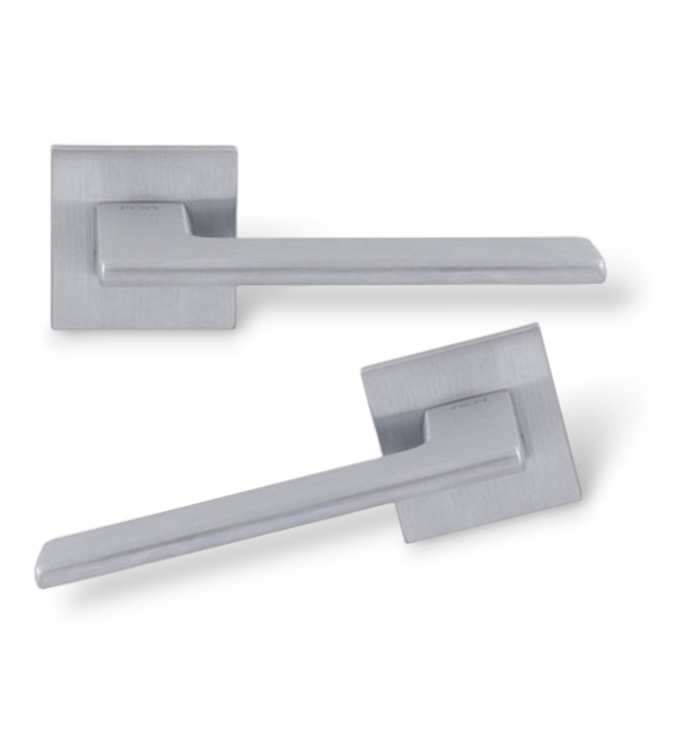 Ручки на двері міжкімнатні та вхідні RDA Rock матовий хром браш., фото 1