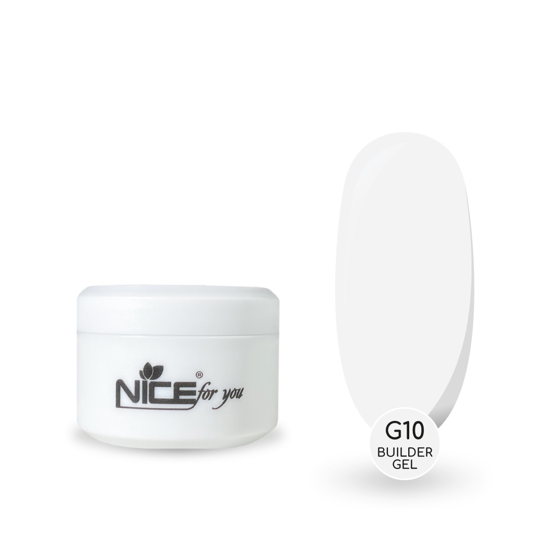 Гель для нарощування Nice for you Builder gel G10 White Білий 15 г