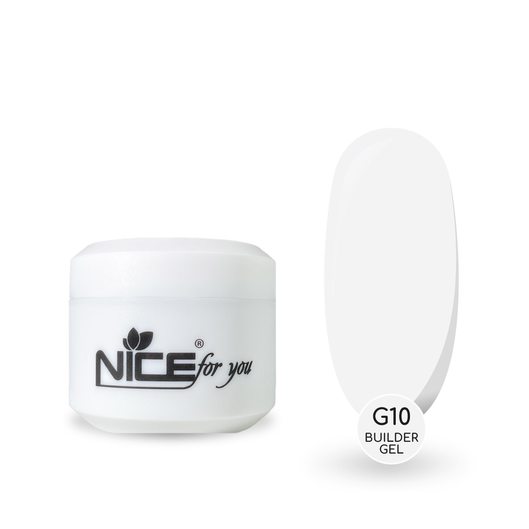 Гель для нарощування Nice for you Builder gel G10 White Білий 30 г