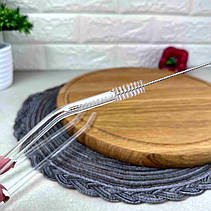 Вигнута скляна трубочка для коктейльних склянок 20 см, фото 4