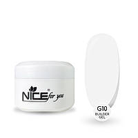 Гель для наращивания Builder gel Nice for you G10 White Белый 50 г