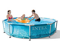 Каркасный бассейн Intex Metal Frame Pool 305 х 76 см, объем 4 485 л от 6-ти лет Морской принт