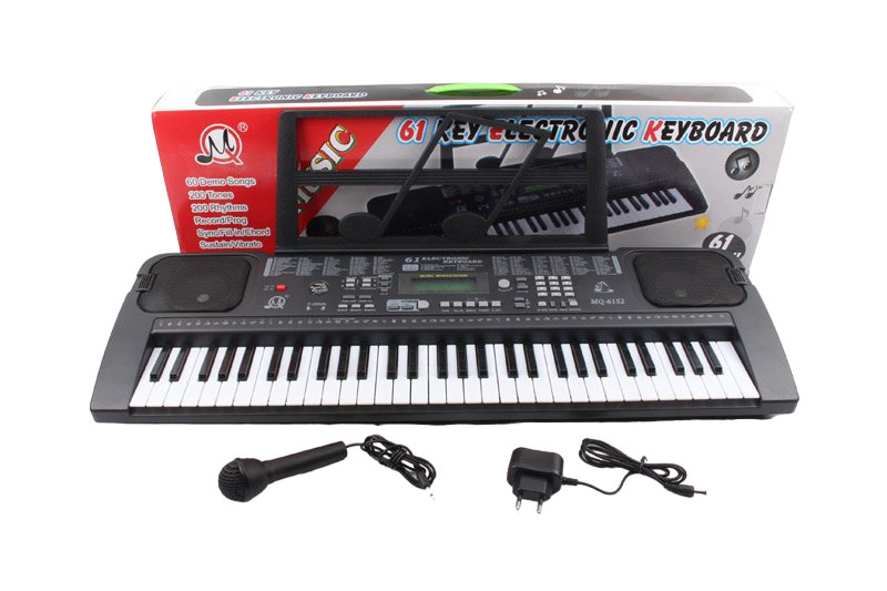 Детский Орган Синтезатор с микрофоном Electronic Keyboard 61 клавиша Черный - фото 1 - id-p1878674124