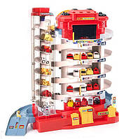 Детский Гараж Паркинг для машинок Cute Set Track Toys 5 уровней с лифтом Красный