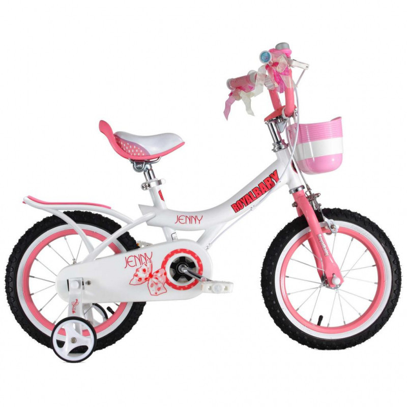 Дитячий велосипед для дівчинки 3-5 років Royal Baby Princess Jenny 12 дюймів Білий з рожевим