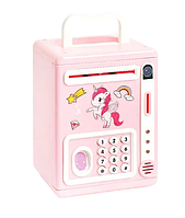 Детский игрушечный сейф копилка с паролем Пони Розовый