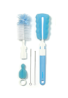 Набор ершиков для мытья детских бутылочек со сменной ручкой "BabyOno" Синий