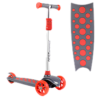 Самокат триколісний з колесами, що світяться Best Scooter Сірий з червоним