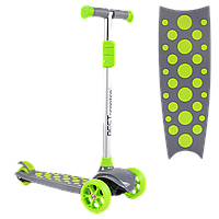 Самокат триколісний з колесами, що світяться Best Scooter Сірий із салатовим Вид 1