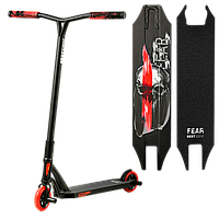 Самокат трюковый двухколесный с алюминиевыми пегами Best Scooter FEAR Черный с красным